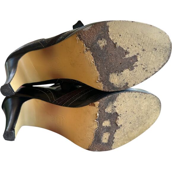 Isaac Mizrahi Brogue Oxford Lace Up Wingtip Heels SZ 8.5 Coquette Pinup Y2K - Picture 7 of 12